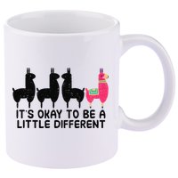 It's okay to be a little different Alpacas Quote 11oz C Handle Ceramic Mug