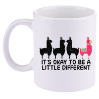 It's okay to be a little different Alpacas Quote 11oz C Handle Ceramic Mug