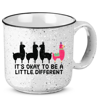 It's okay to be a little different Alpacas Quote 15oz Campfire Ceramic Mug