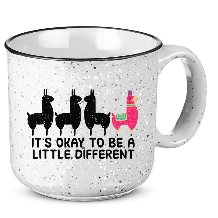 It's okay to be a little different Alpacas Quote 15oz Campfire Ceramic Mug