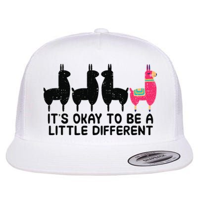 It's okay to be a little different Alpacas Quote Flatbill Hat