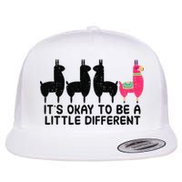 It's okay to be a little different Alpacas Quote Flatbill Hat