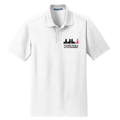 It's okay to be a little different Alpacas Quote Dry Zone Grid Polo