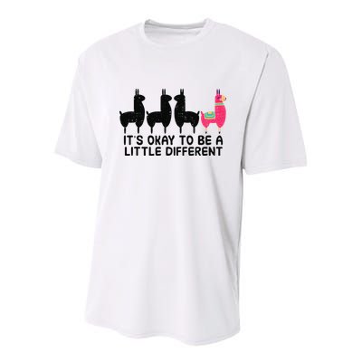 It's okay to be a little different Alpacas Quote Youth Performance Sprint T-Shirt