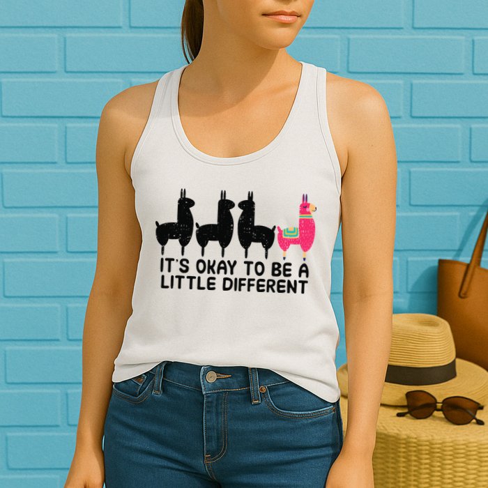 It's okay to be a little different Alpacas Quote Womens Tank Top