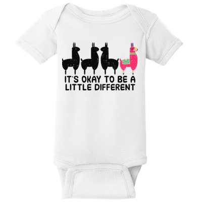 It's okay to be a little different Alpacas Quote Baby Bodysuit