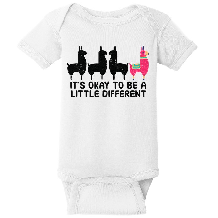 It's okay to be a little different Alpacas Quote Baby Bodysuit