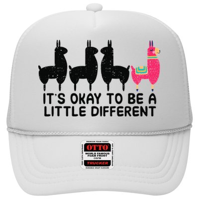 It's okay to be a little different Alpacas Quote Trucker Hat
