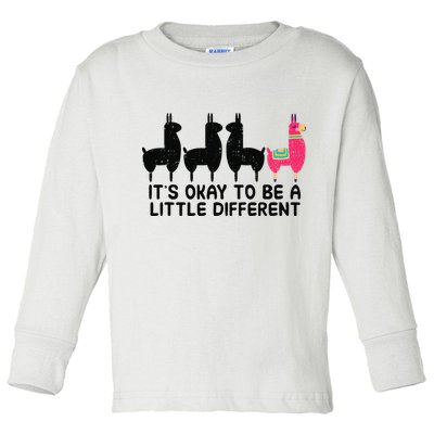 It's okay to be a little different Alpacas Quote Toddler Long Sleeve Shirt