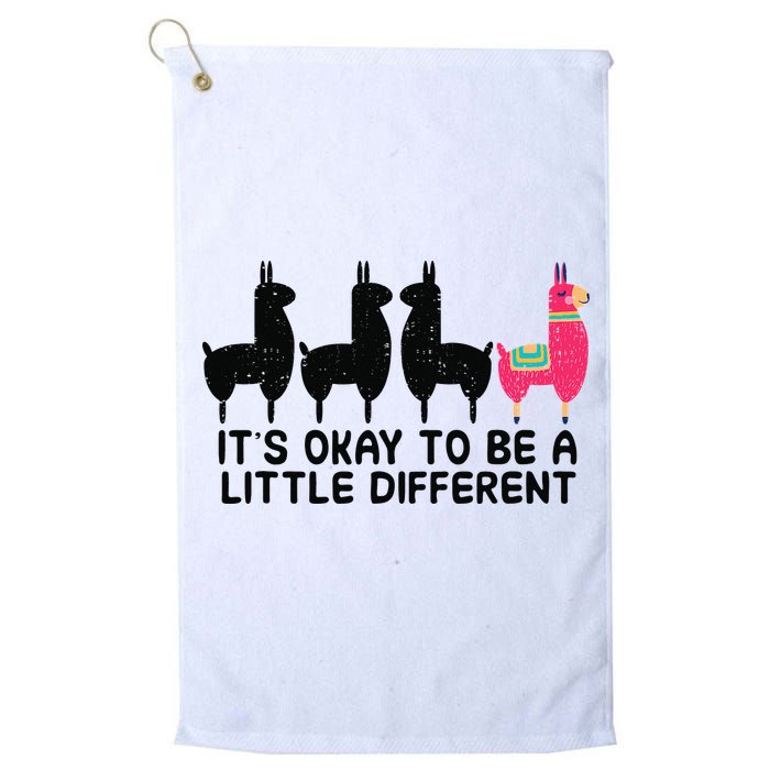 It's okay to be a little different Alpacas Quote Golf Towel