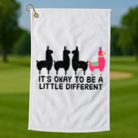 It's okay to be a little different Alpacas Quote Golf Towel