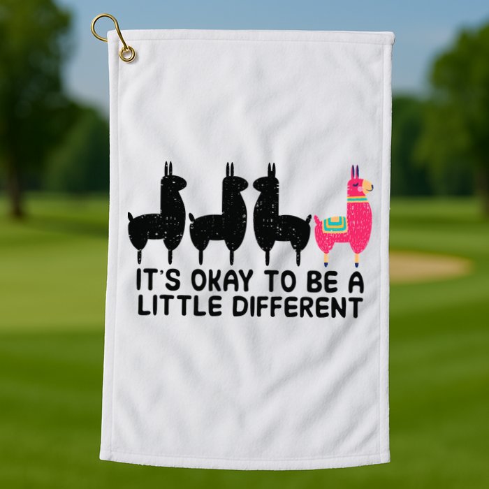 It's okay to be a little different Alpacas Quote Golf Towel
