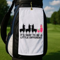 It's okay to be a little different Alpacas Quote Golf Towel