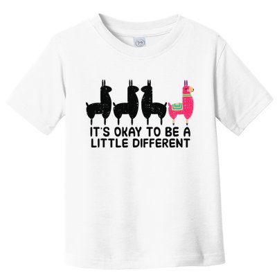 It's okay to be a little different Alpacas Quote Toddler T-Shirt