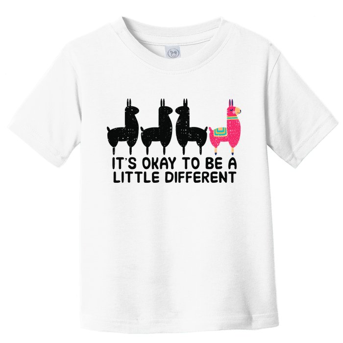 It's okay to be a little different Alpacas Quote Toddler T-Shirt