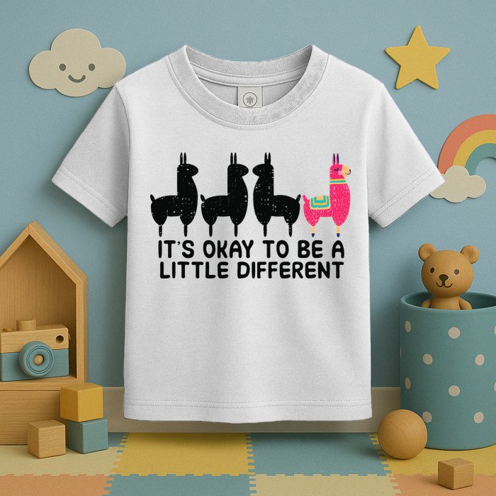 It's okay to be a little different Alpacas Quote Toddler T-Shirt