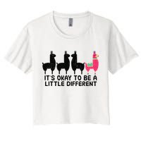 It's okay to be a little different Alpacas Quote Crop Top