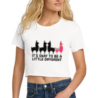 It's okay to be a little different Alpacas Quote Crop Top