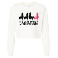 It's okay to be a little different Alpacas Quote Cropped Pullover Crew