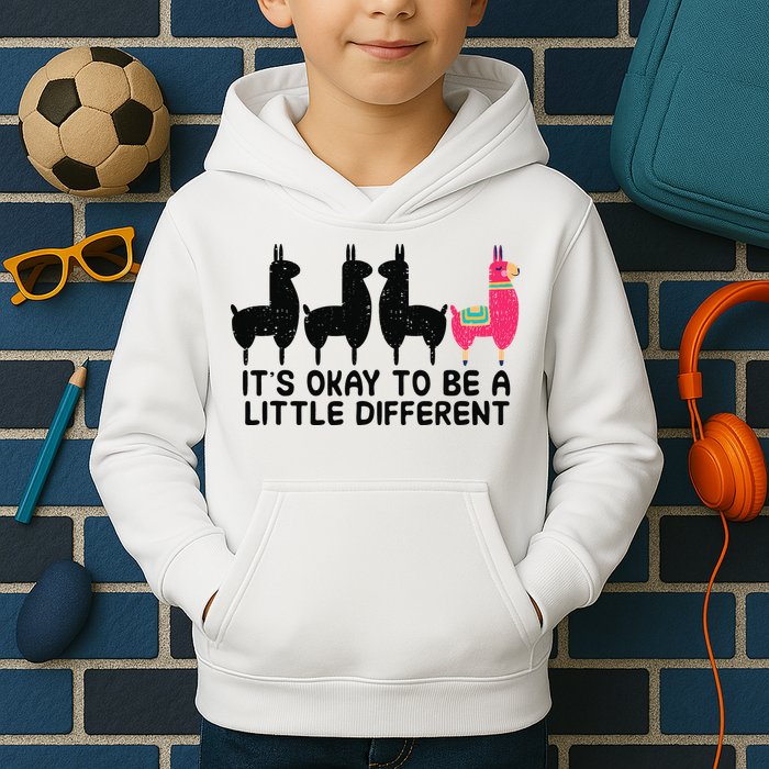 It's okay to be a little different Alpacas Quote Kids Hoodie