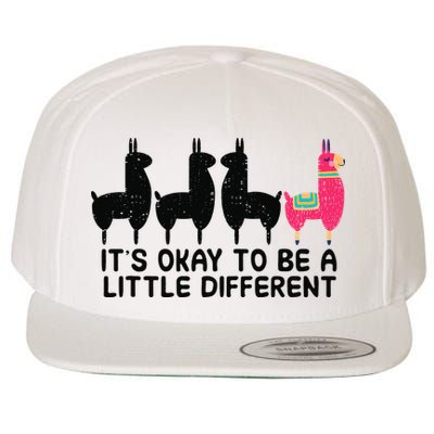 It's okay to be a little different Alpacas Quote Wool Snapback Cap
