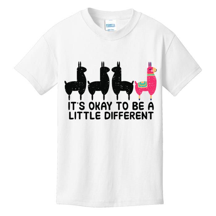 It's okay to be a little different Alpacas Quote Kids T-Shirt