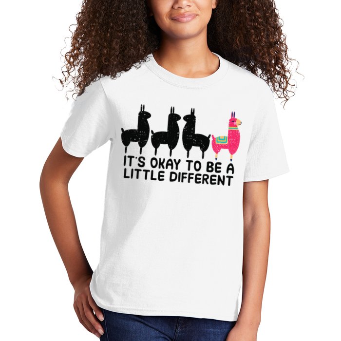 It's okay to be a little different Alpacas Quote Kids T-Shirt