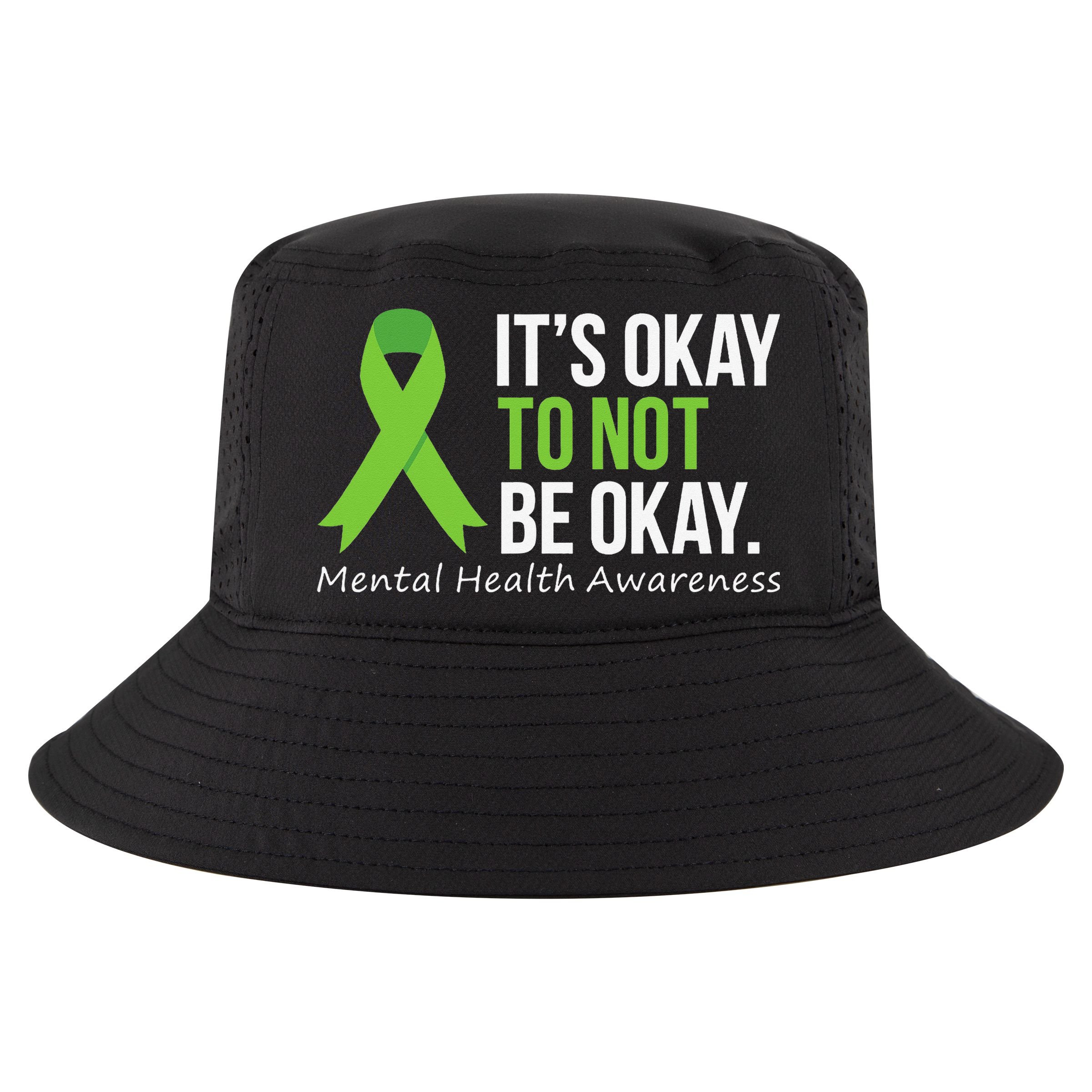 Its Okay To Not Be Okay Mental Health Awareness Ribbon Cool Comfort Performance Bucket Hat
