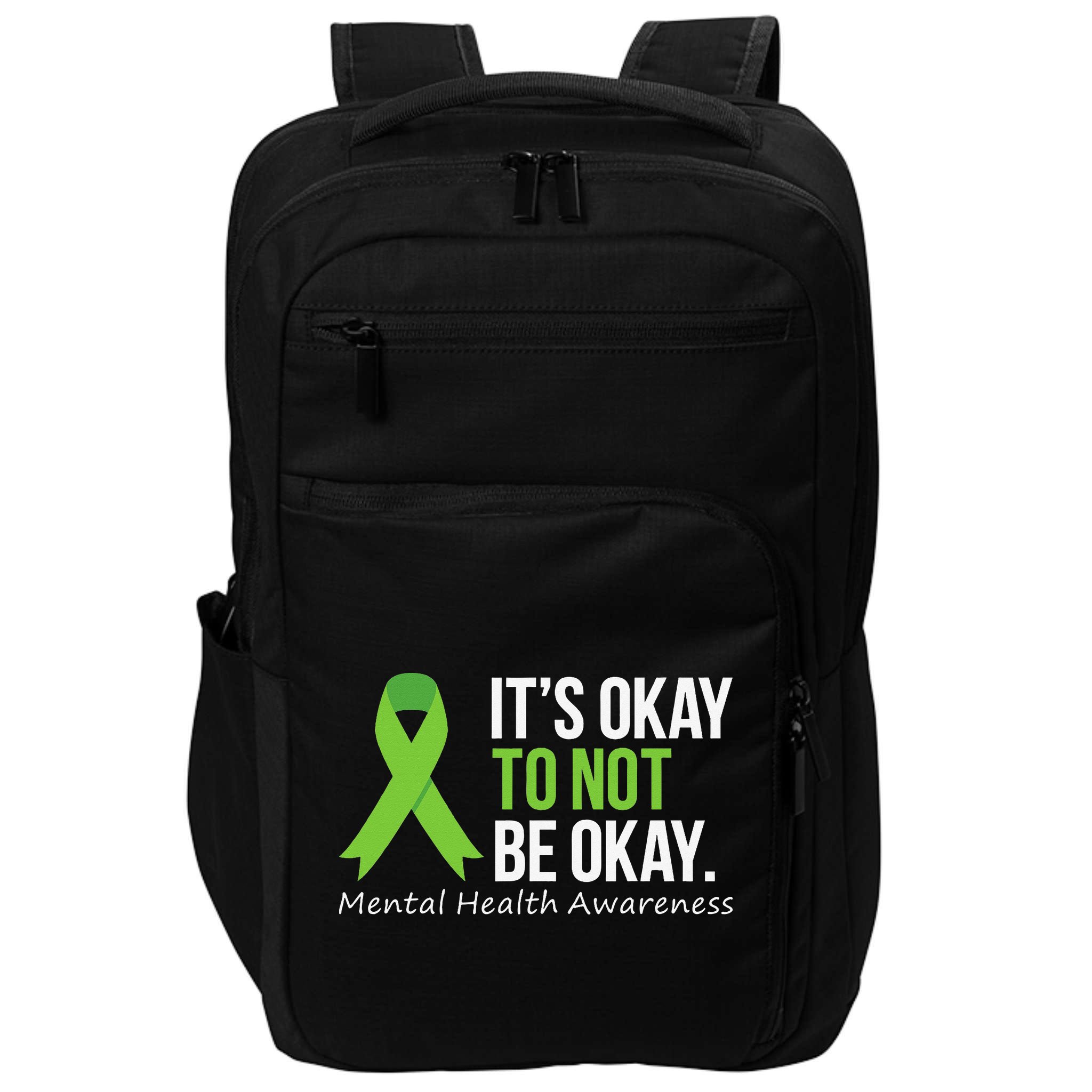 Its Okay To Not Be Okay Mental Health Awareness Ribbon Impact Tech Backpack