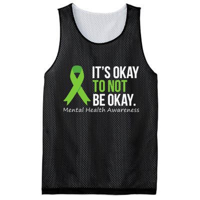 Its Okay To Not Be Okay Mental Health Awareness Ribbon Mesh Reversible Basketball Jersey Tank