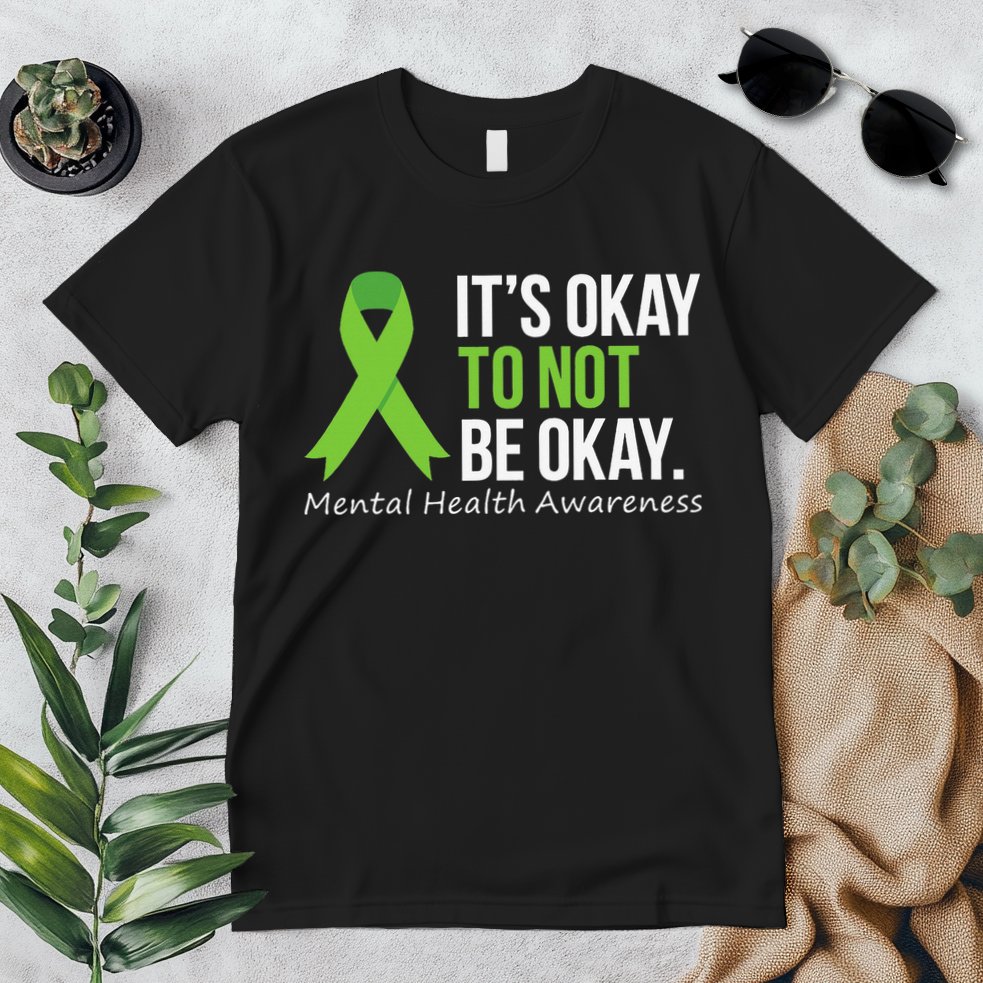 Its Okay To Not Be Okay Mental Health Awareness Ribbon Premium T-Shirt