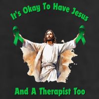 Its Ok To Have Jesus And A Therapist Too 7 Panel Mesh Trucker Snapback Hat