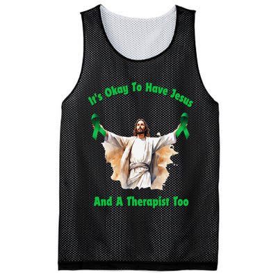 Its Ok To Have Jesus And A Therapist Too Mesh Reversible Basketball Jersey Tank