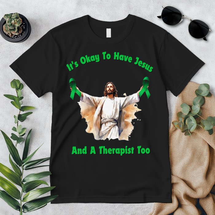 Its Ok To Have Jesus And A Therapist Too Premium T-Shirt