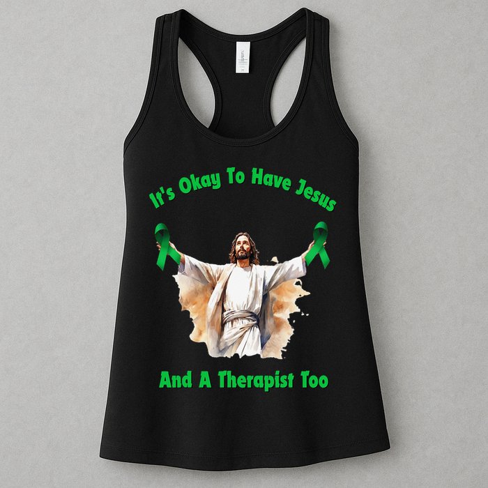 Its Ok To Have Jesus And A Therapist Too Womens Tank Top
