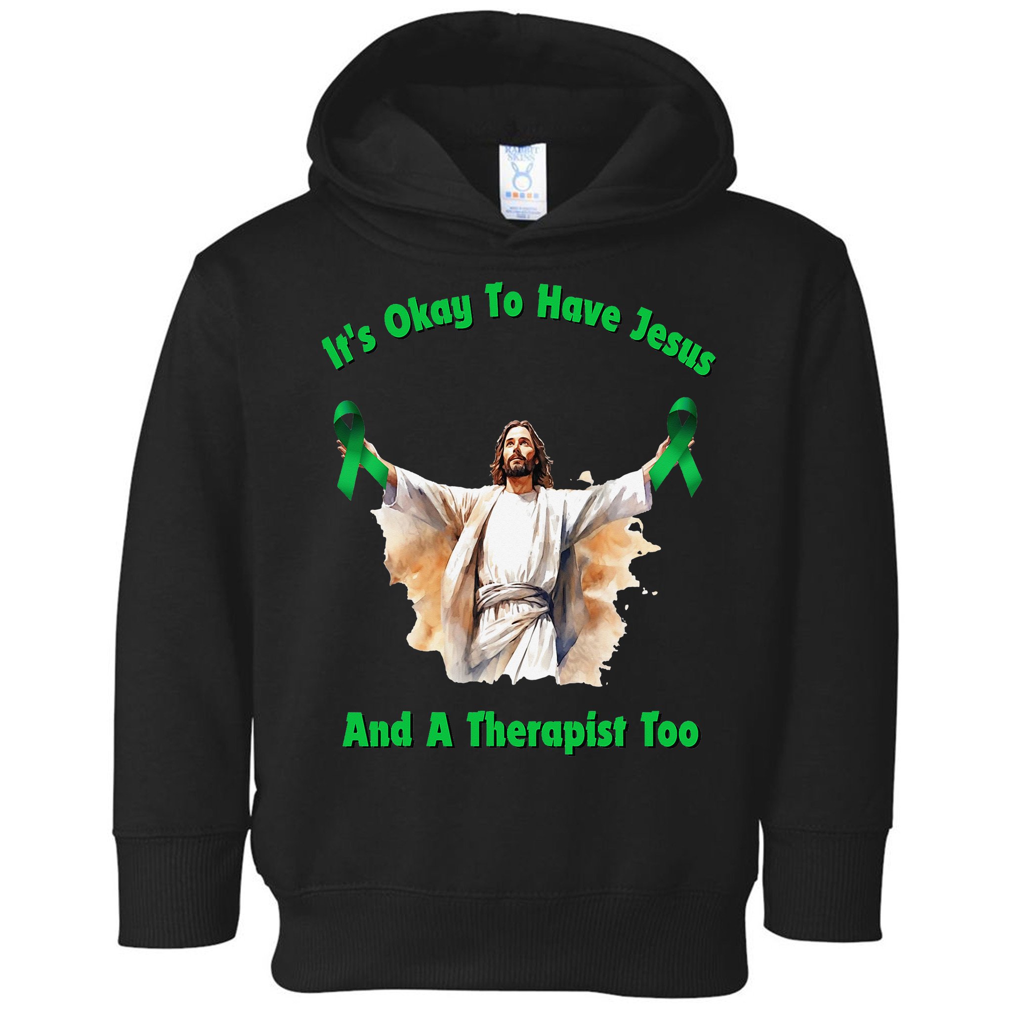 Its Ok To Have Jesus And A Therapist Too Toddler Hoodie