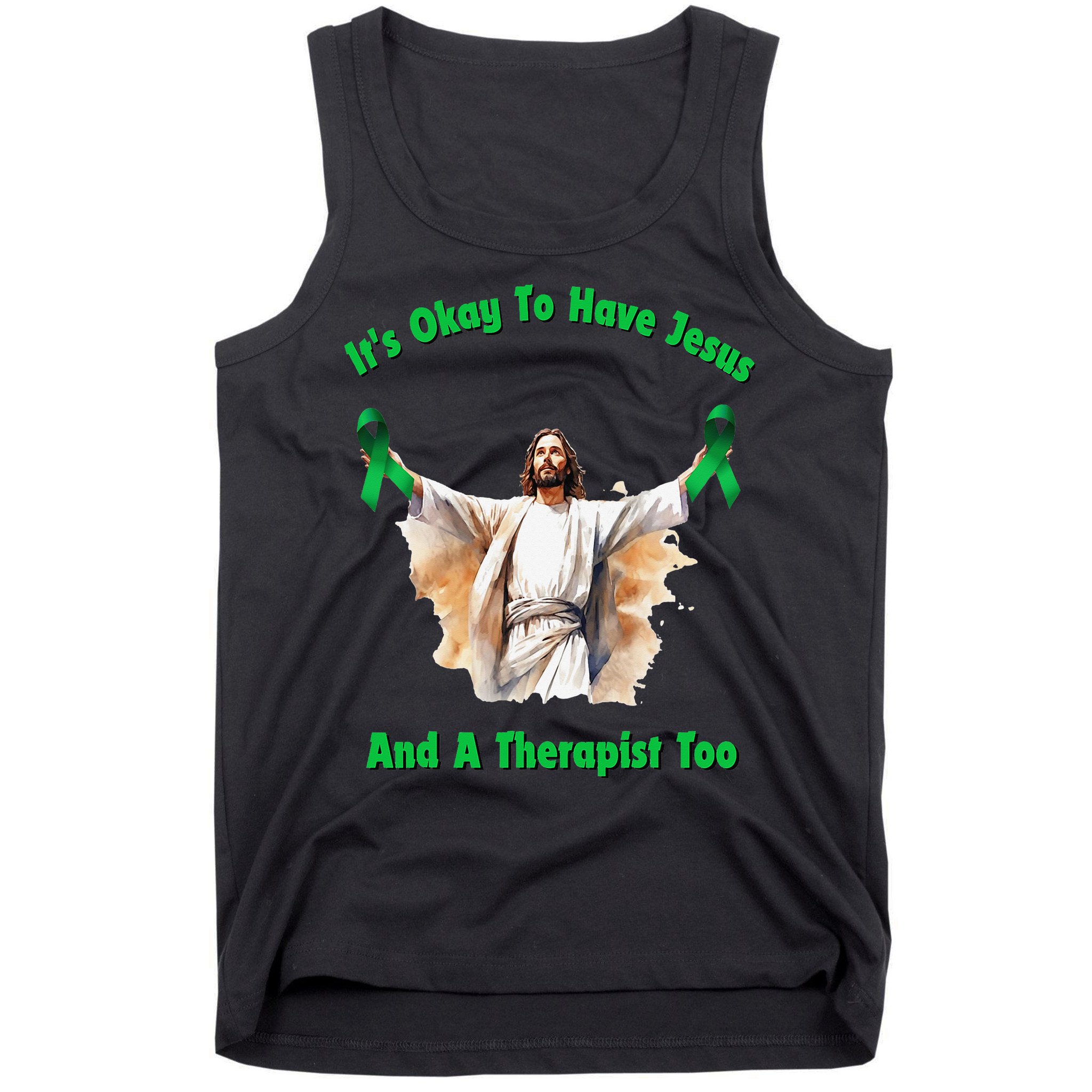 Its Ok To Have Jesus And A Therapist Too Tank Top