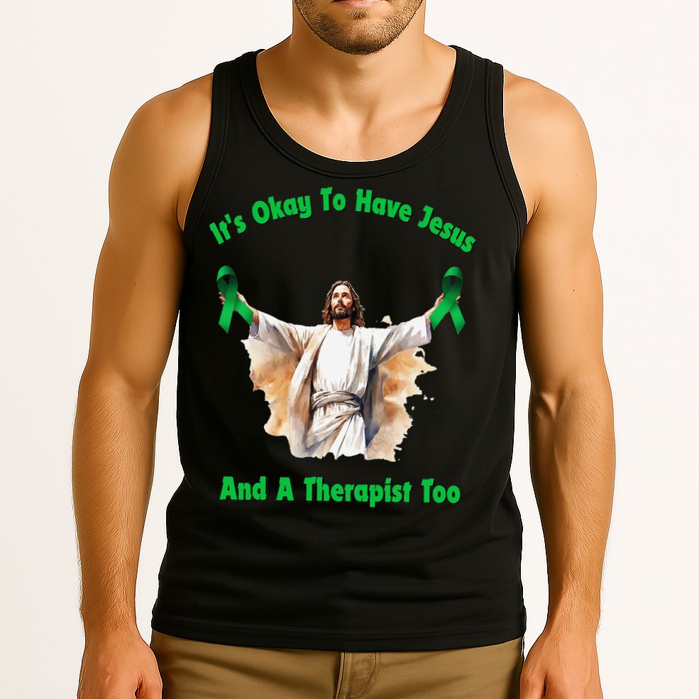 Its Ok To Have Jesus And A Therapist Too Tank Top
