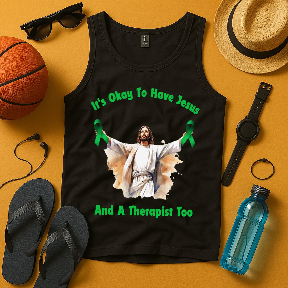 Its Ok To Have Jesus And A Therapist Too Tank Top
