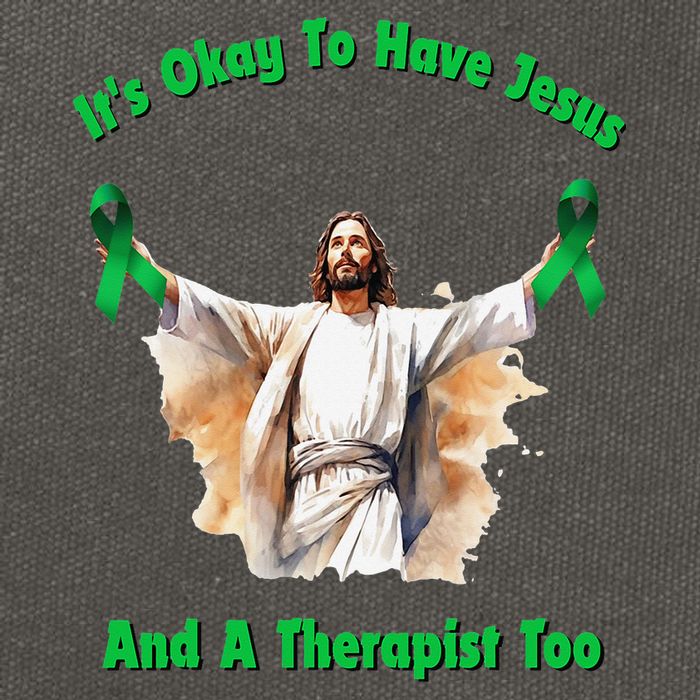 Its Ok To Have Jesus And A Therapist Too Cotton Canvas Backpack