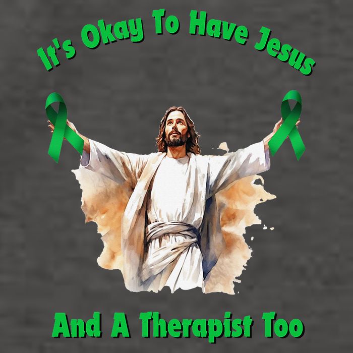 Its Ok To Have Jesus And A Therapist Too Vector Backpack
