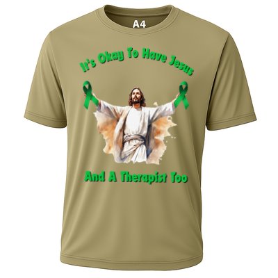 Its Ok To Have Jesus And A Therapist Too Cooling Performance Crew T-Shirt