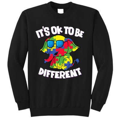 It's Ok To Be Different Autism Awareness Elephant Tall Sweatshirt