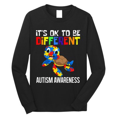 It's Ok To Be Different Autism Awareness Save The Turtles Long Sleeve Shirt