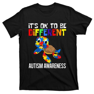 It's Ok To Be Different Autism Awareness Save The Turtles T-Shirt