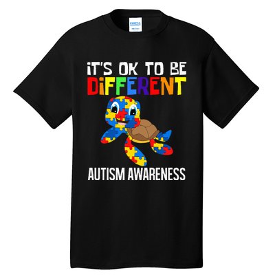 It's Ok To Be Different Autism Awareness Save The Turtles Tall T-Shirt