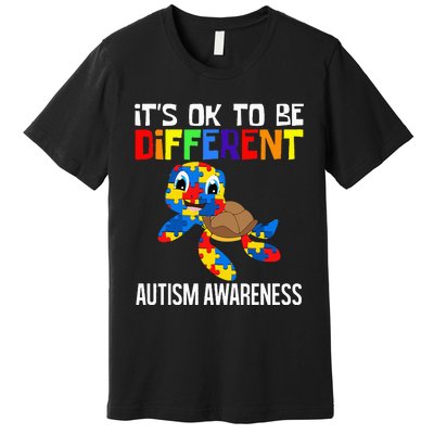 It's Ok To Be Different Autism Awareness Save The Turtles Premium T-Shirt