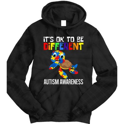 It's Ok To Be Different Autism Awareness Save The Turtles Tie Dye Hoodie