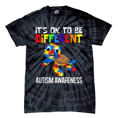 It's Ok To Be Different Autism Awareness Save The Turtles Tie-Dye T-Shirt