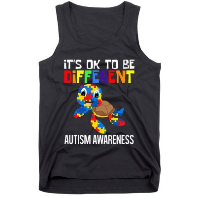 It's Ok To Be Different Autism Awareness Save The Turtles Tank Top